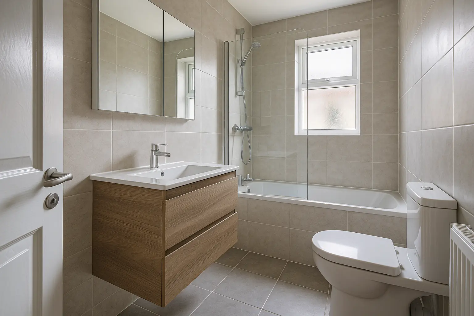 Compact bathroom layout example