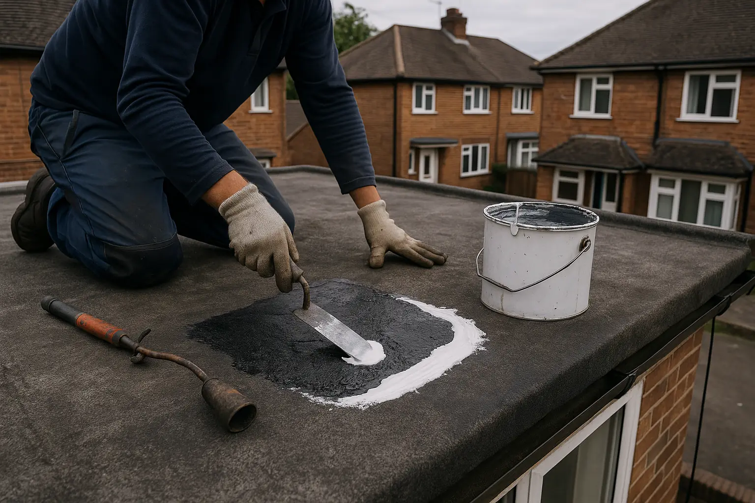 flat roof damage example