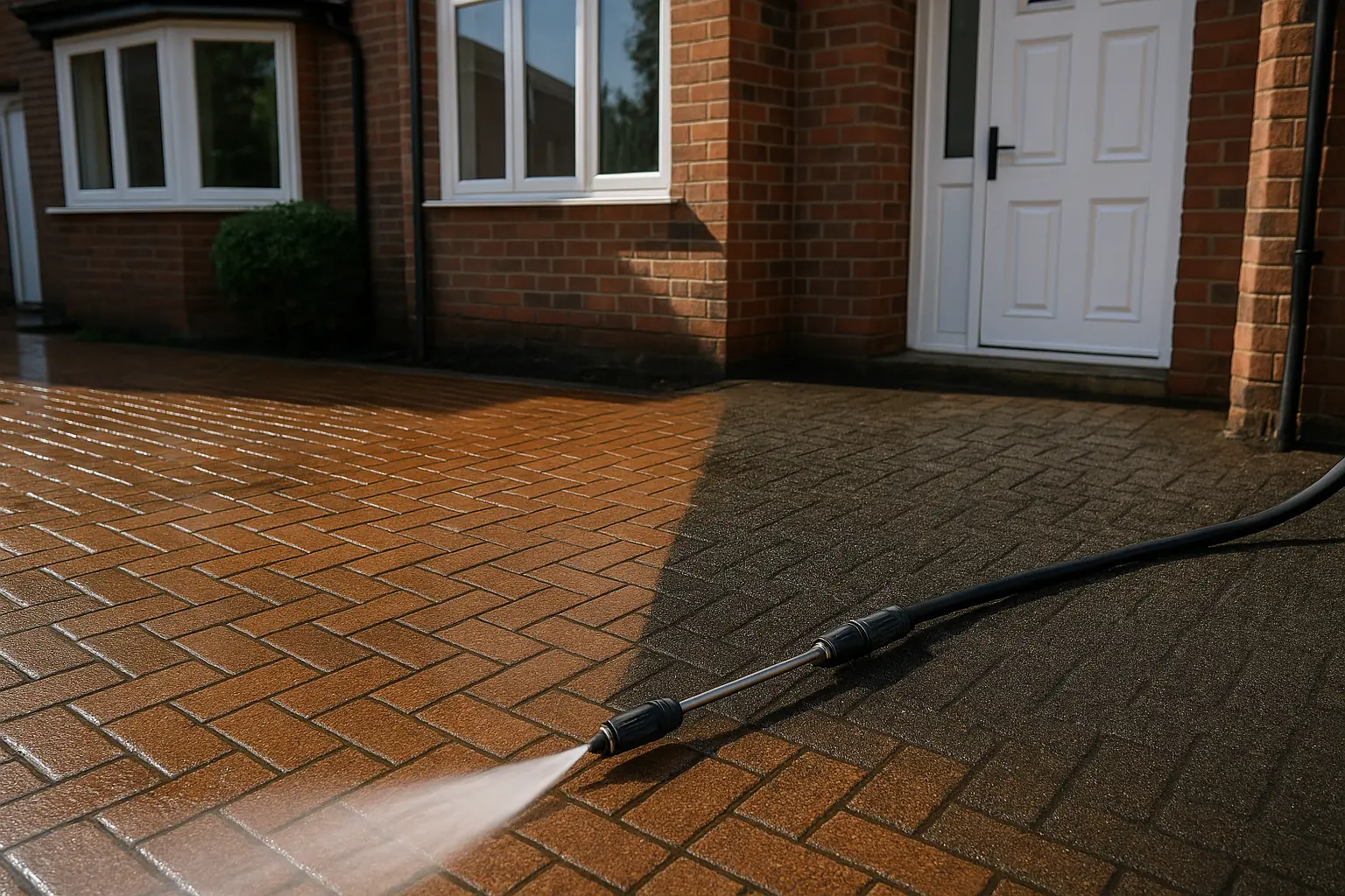 Pressure washing example