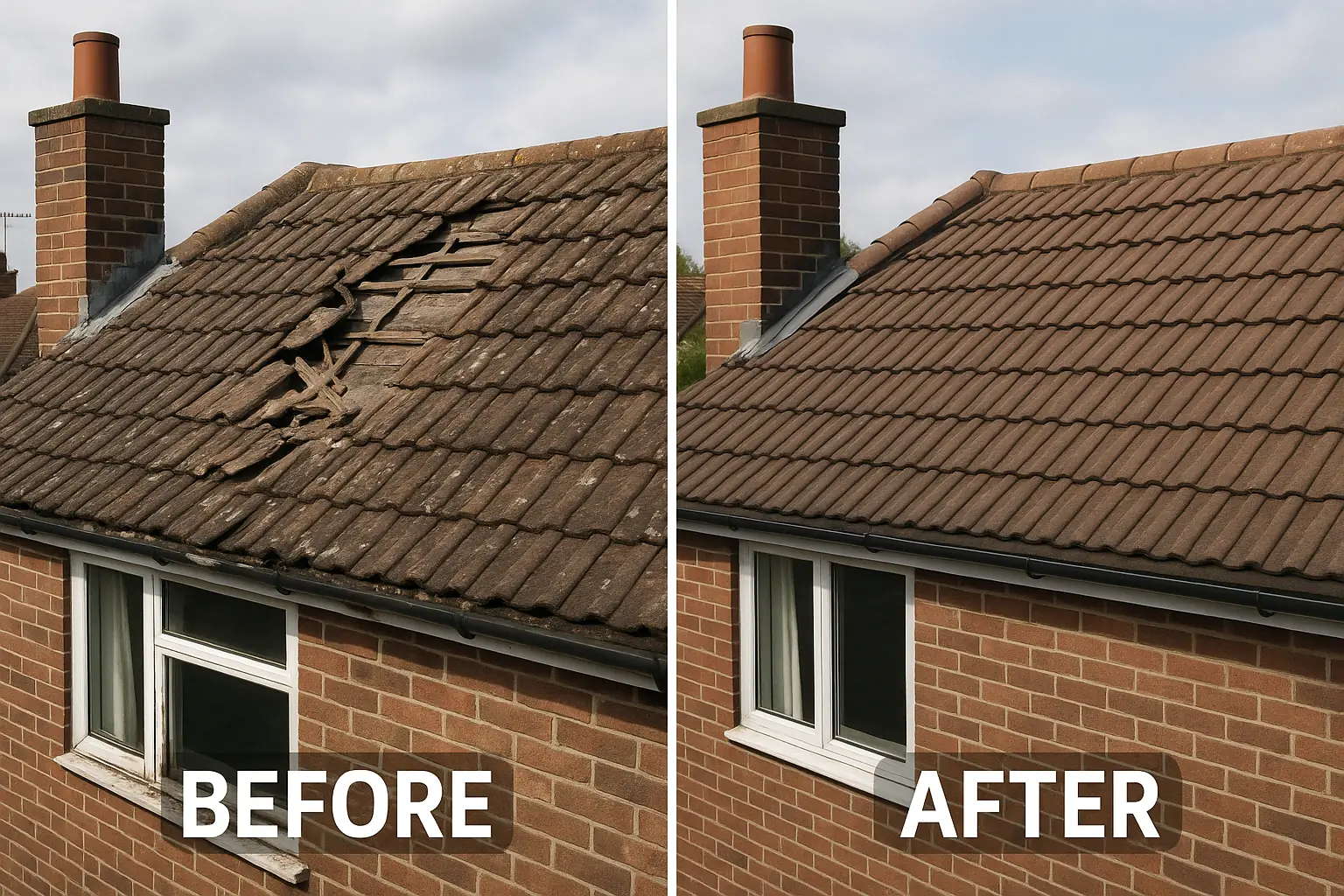before and after roof repair