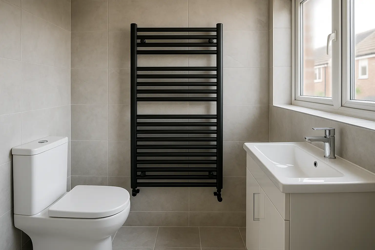 Towel rail installation example