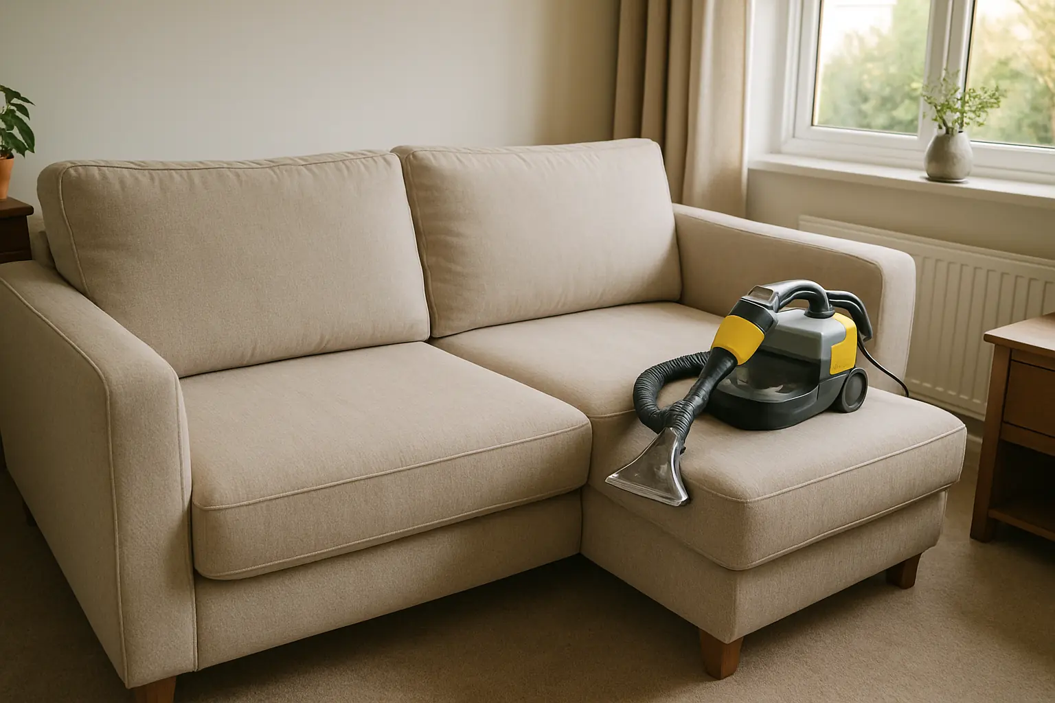 Upholstery cleaning example